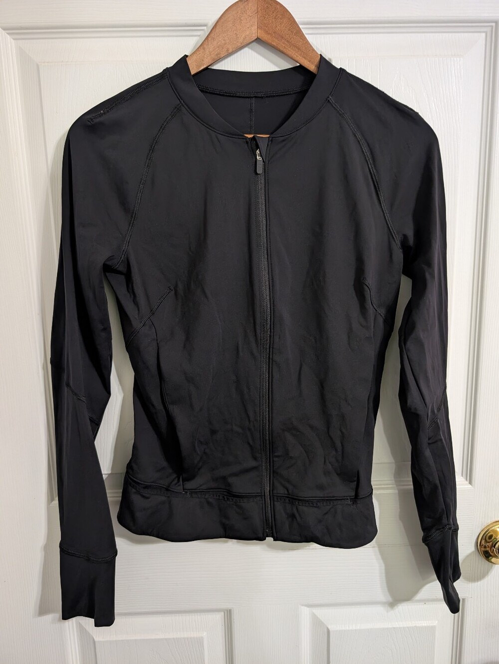 Lululemon Womens Jacket Black Nulux UVP Run Full Zip UPF Size 6